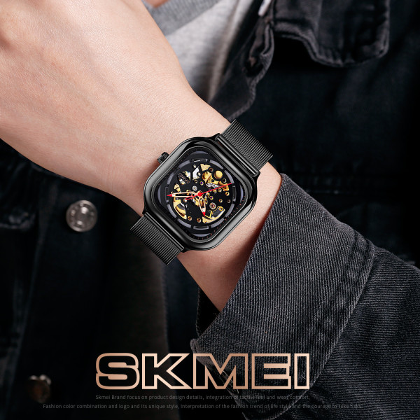 Мужские механические часы Skmei 9184BK Black с автоподзаводом