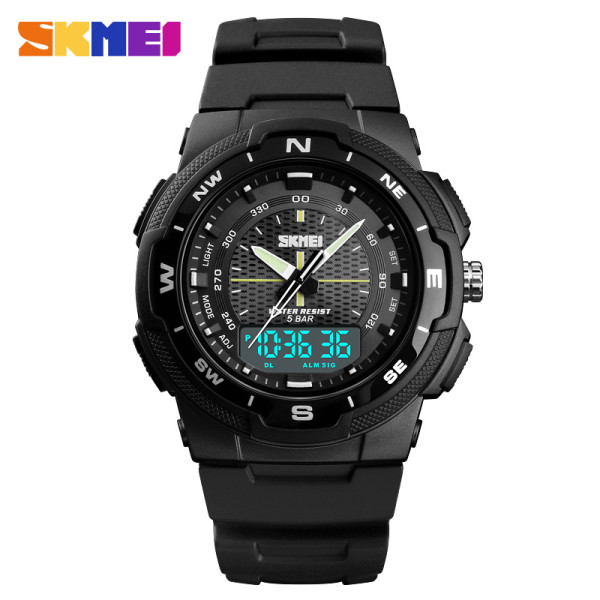 Мужские тактические часы Skmei 1454BKWT Black-White с водозащитой 5 ATM