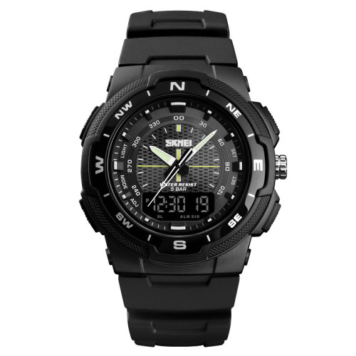 Мужские тактические часы Skmei 1454BKBK Black-Black с водозащитой 5 ATM