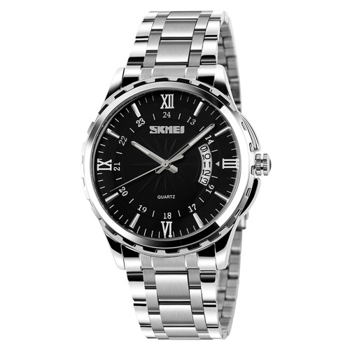 Чоловічий годинник Skmei 9069SIBK Silver-Black кварцовий металевий