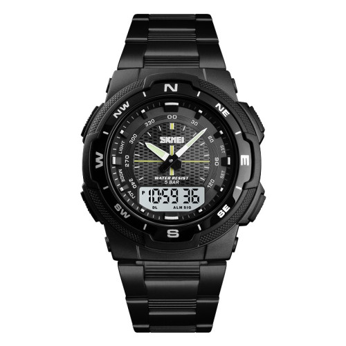 Мужские тактические часы Skmei 1370BKWT Black-White водонепроницаемые 5 ATM