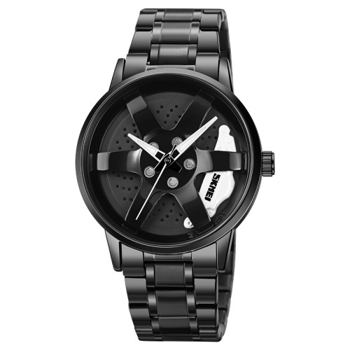 Чоловічий годинник Skmei 1824BK Black металевий із люмінесценцією