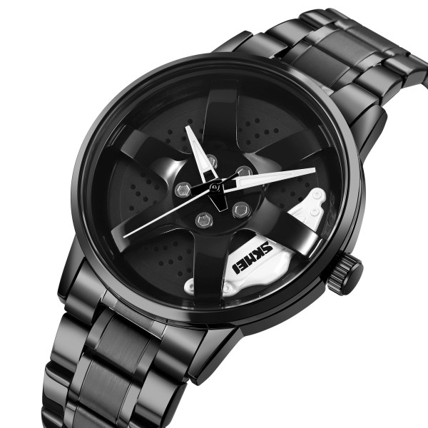 Мужские часы Skmei 1824BK Black металлические с люминесценцией