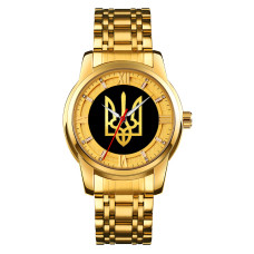 Мужские механические часы Patriot Classic Glory to Ukraine Gold-Gold с автоподзаводом