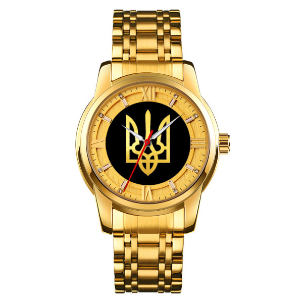 Мужские механические часы Patriot Classic Glory to Ukraine Gold-Gold с автоподзаводом