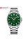 Чоловічий кварцовий годинник Curren 9090 Silver-Green із металевим браслетом