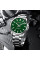 Чоловічий кварцовий годинник Curren 9090 Silver-Green із металевим браслетом