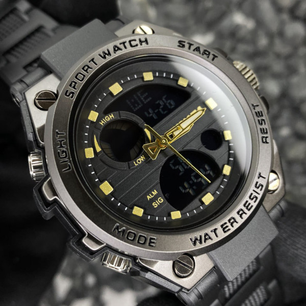 Чоловічий тактичний годинник Skmei 2031BK Black з водозахистом 5 ATM