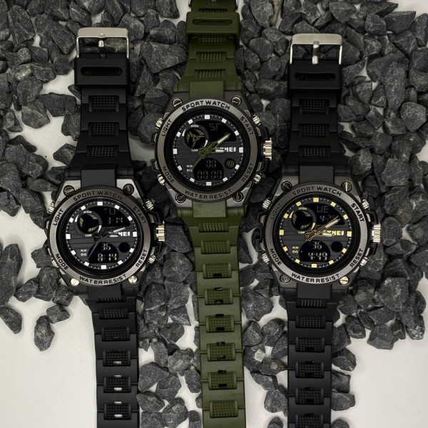 Чоловічий тактичний годинник Skmei 2031BK Black з водозахистом 5 ATM
