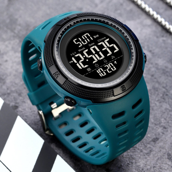 Чоловічий електронний годинник Skmei 2070LKBU Lake Blue 5 ATM