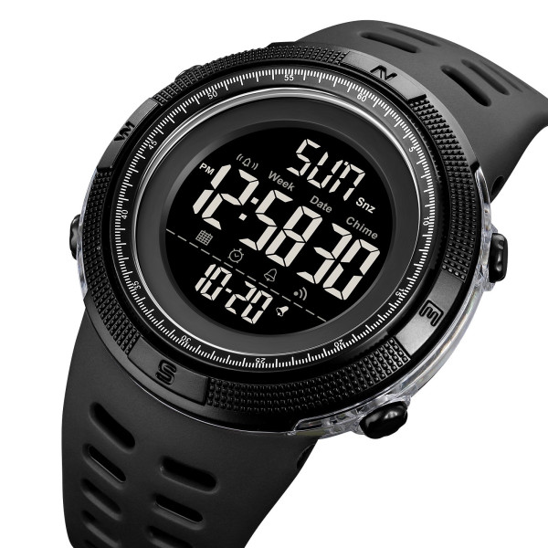 Тактические мужские часы Skmei 2070BK Black водонепроницаемые 5 ATM