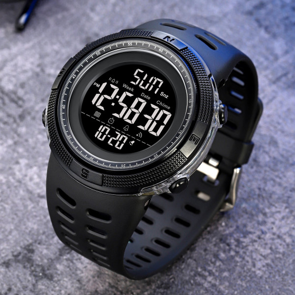 Тактические мужские часы Skmei 2070BK Black водонепроницаемые 5 ATM
