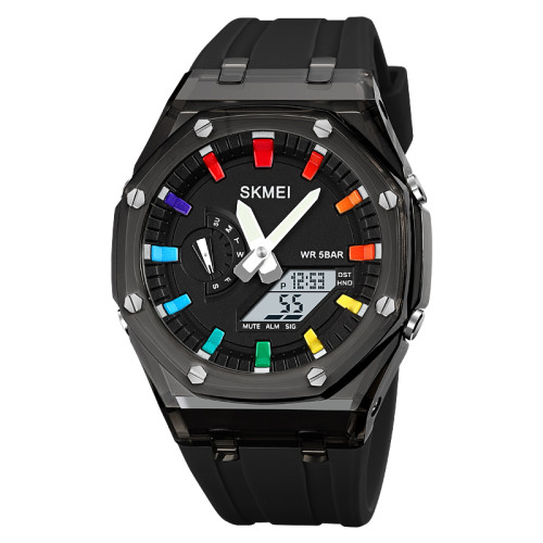 Наручний годинник Skmei 2100BKWT Black-White водонепроникний спортивний