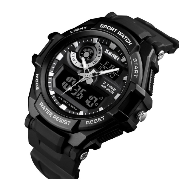 Тактичний чоловічий годинник Skmei 1357BK Black з водозахистом 5 ATM