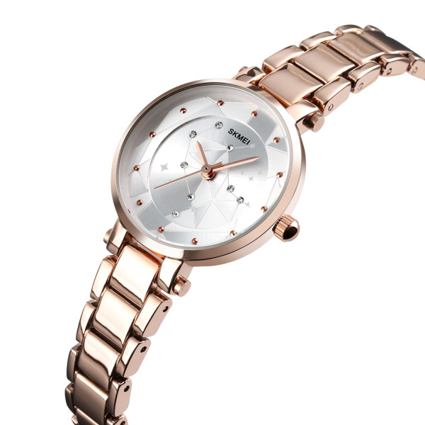 Жіночий годинник Skmei 1411RG Rose-Gold з металевим браслетом