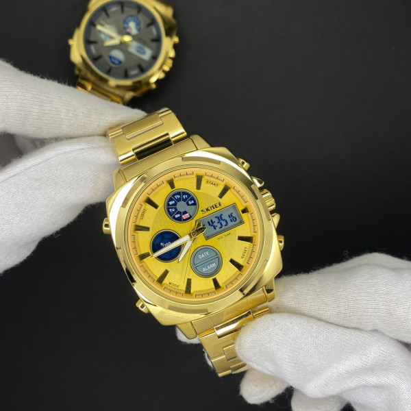 Чоловічий годинник Skmei 1673GDGD Gold-Gold комбінований золотистий