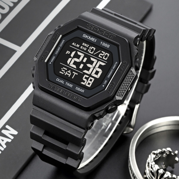 Мужские электронные часы Skmei 1988BK Black с водозащитой 5 ATM