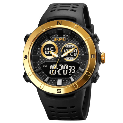Чоловічий годинник Skmei 2014GDBK Gold-Black з водозахистом 5 ATM