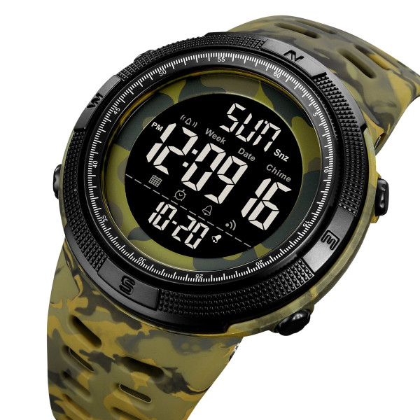 Тактические мужские часы Skmei 2070CMGN Camo Green с водозащитой 5 ATM