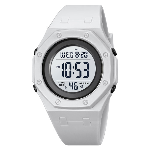 Чоловічий електронний спортивний годинник Skmei 2048LTGY Light Grey 5 ATM