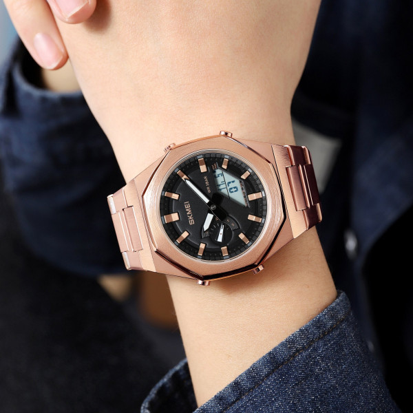 Мужские часы Skmei 1816RGWT Rose Gold-White комбинированные