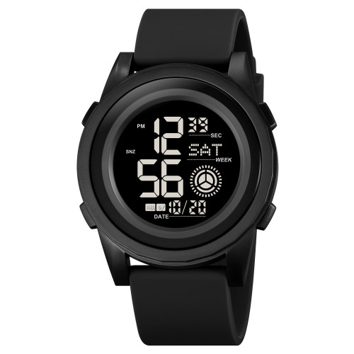 Тактические мужские часы Skmei 2082BKBK Black-Black с подсветкой и 5 ATM