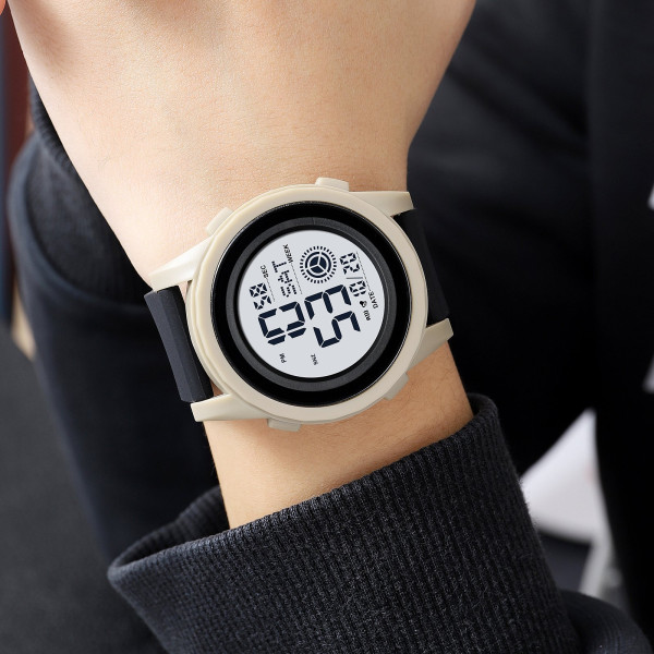 Чоловічий тактичний годинник Skmei 2082KHWT Khaki-White з водозахистом 5 ATM