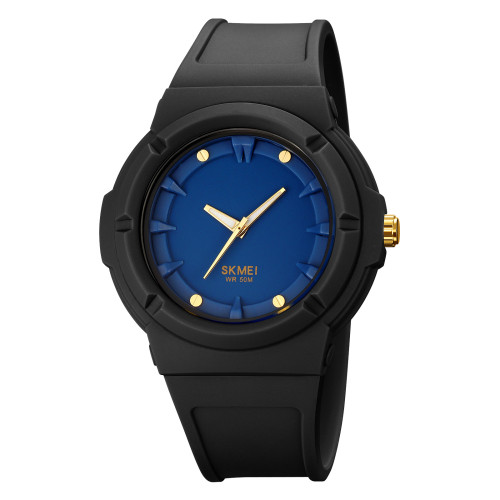 Женские часы Skmei 2011BKBU Black-Blue с каучуковым корешком 5 ATM