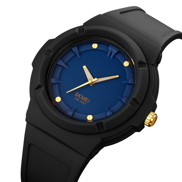 Женские часы Skmei 2011BKBU Black-Blue с каучуковым корешком 5 ATM