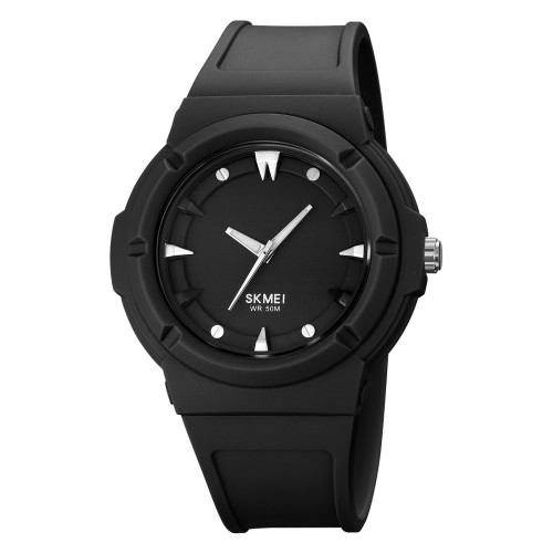 Жіночий годинник Skmei 2011BKBK Black-Black з каучуковим ремінцем та водозахистом 5 ATM