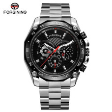 Мужские механические часы Forsining 6910 Silver-Black с автоподзаводом
