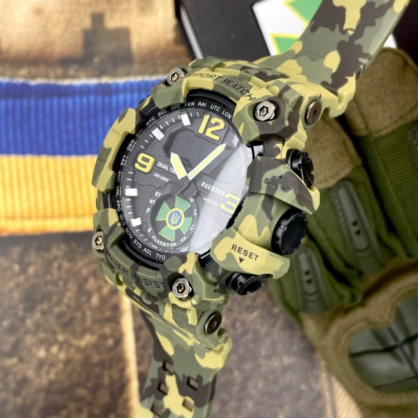 Тактичний годинник Patriot 003CMGRDPS ДПС 5 ATM Зелений камуфляж