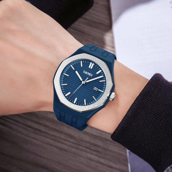Чоловічий наручний годинник Skmei 9299BU Blue із силіконовим ремінцем