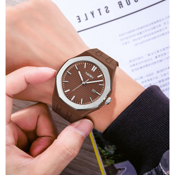 Часы Skmei 9299BN Brown коричневые с силиконовым корешком