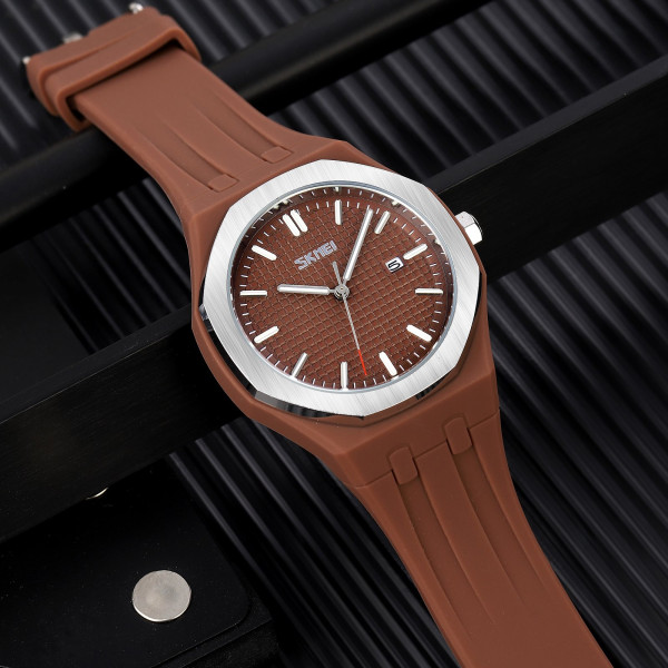 Часы Skmei 9299BN Brown коричневые с силиконовым корешком