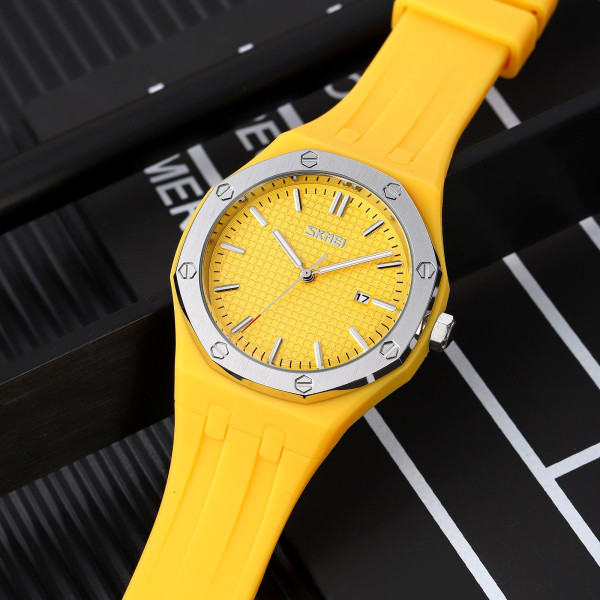 Часы наручные Skmei 9299YL Yellow кварцевые с силиконовым корешком