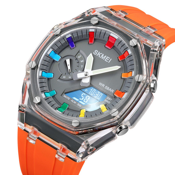 Годинник Skmei 2100OG Orange водонепроникний спортивний з підсвічуванням