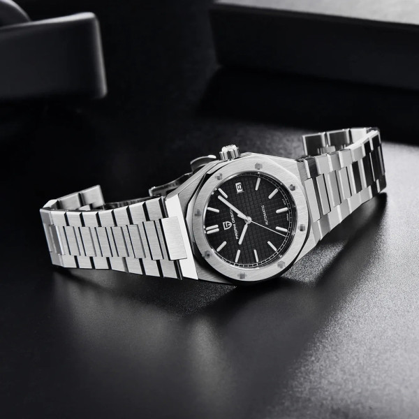 Чоловічий годинник Pagani Design PD-1673 Silver-Black з автопідзаводом та 10 ATM