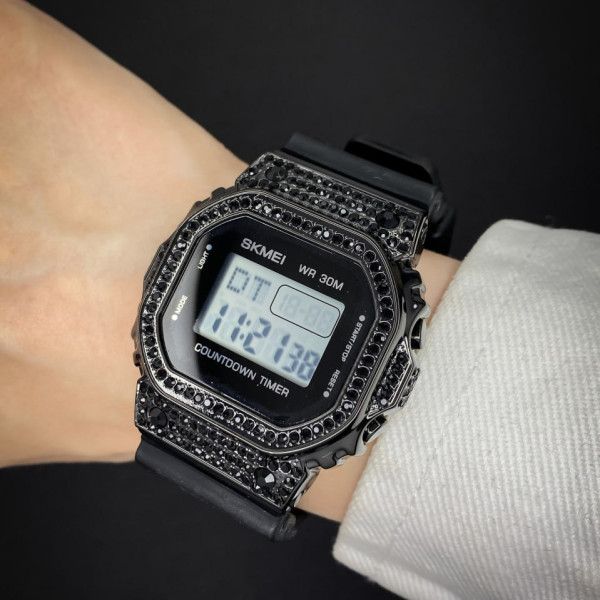 Жіночий годинник Skmei 2000RG Rose Gold рожевий електронний з підсвічуванням