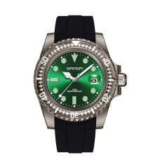 Жіночий годинник Sanda 9007 Black-Green з каучуковим ремінцем 5 ATM