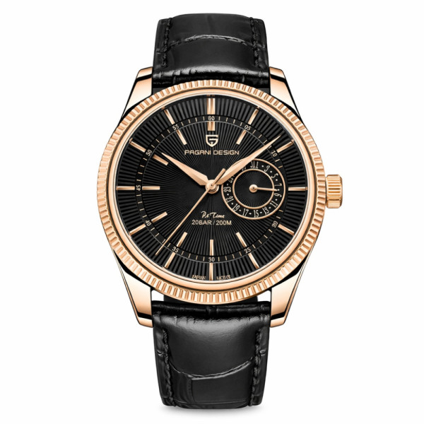 Мужские часы Pagani Design PD-1689 Gold-Black кварцевые сапфировое стекло 20 ATM