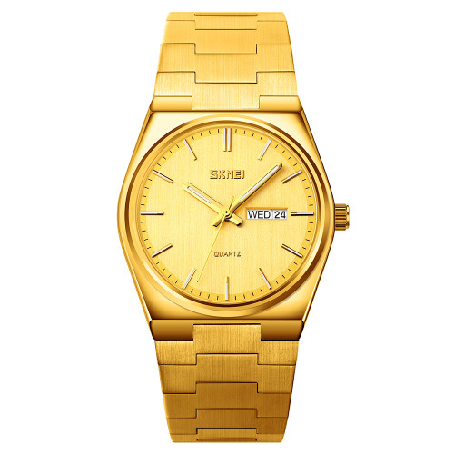 Мужские кварцевые часы Skmei 9288GDGD Gold-Gold с люминесценцией