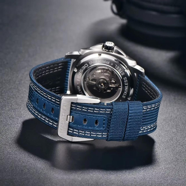Чоловічий механічний годинник Pagani Design PD-1736 Silver-Blue 20 ATM сапфір