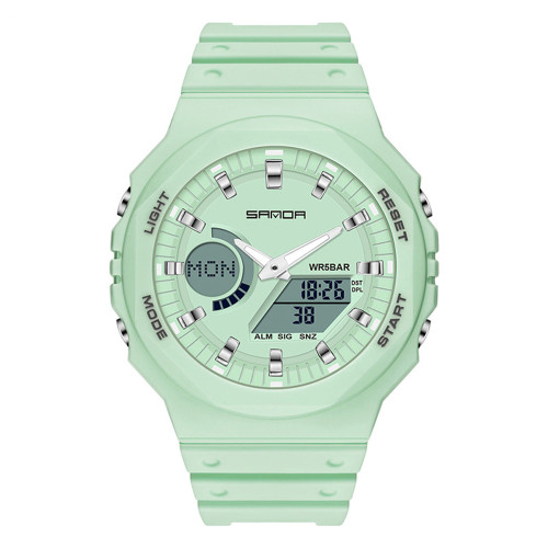 Женские спортивные часы Sanda 6016 Mint с водозащитой 5 ATM