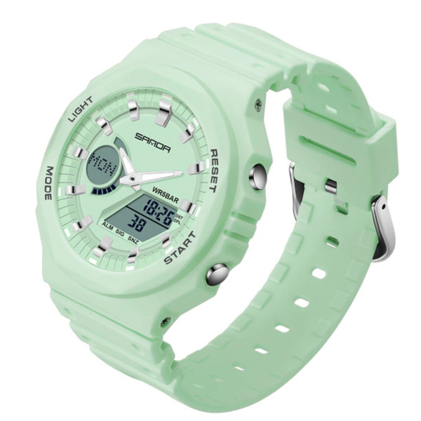 Женские спортивные часы Sanda 6016 Mint с водозащитой 5 ATM