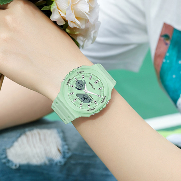 Женские спортивные часы Sanda 6016 Mint с водозащитой 5 ATM