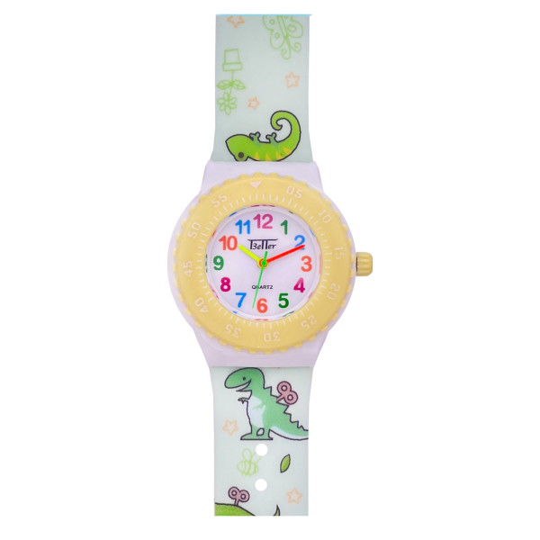 Детские часы Better 001 Fantastic Yellow-White кварцевые с силиконовым корешком