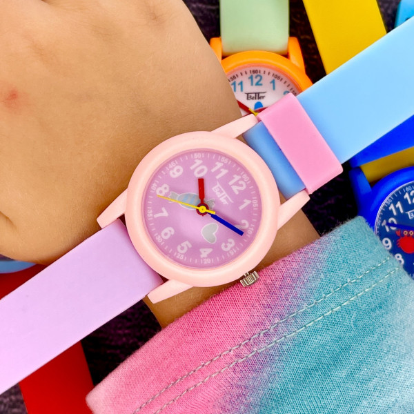 Дитячий кварцовий годинник Better 002 Candy Pink-Pink з силіконовим ремінцем