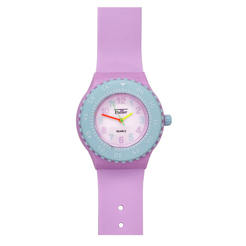 Детские кварцевые часы Better 004 Purple-Blue-White с силиконовым корешком
