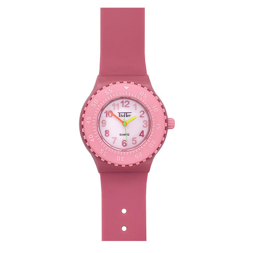 Дитячий кварцовий годинник Better 004 Pink-White на силіконовому ремінці